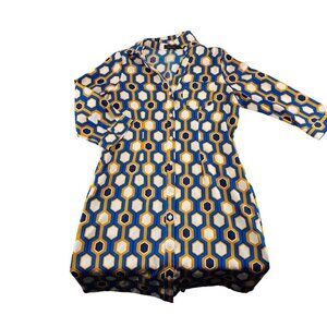 Geometric Print‎ Shirt Dress With Button-Down Closure By The Limited